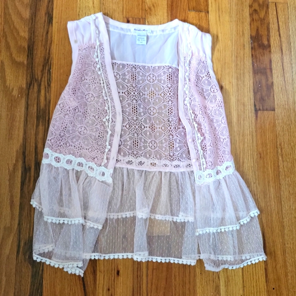 Pink with lace top